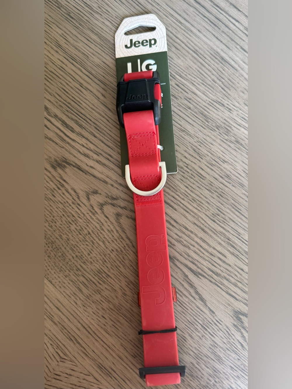 Jeep Red Rubber Collar with Metal D-Ring
